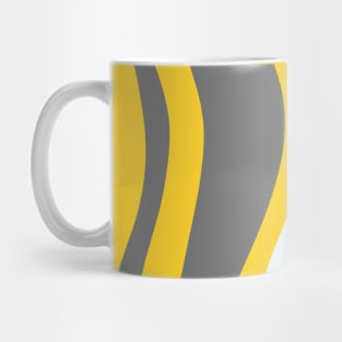 Abstract Retro Groovy Lines Grey and Yellow Mug